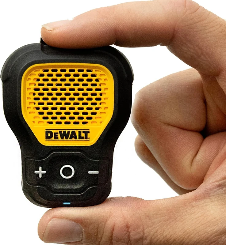 DEWALT Wearable Bluetooth Portable Speaker, Magnetic Clip-On Wireless Bluetooth Speaker, Jobsite Pro Water-Resistant Portable Speaker, Built-in Mic for Hands-Free Music and Calls - Image 1