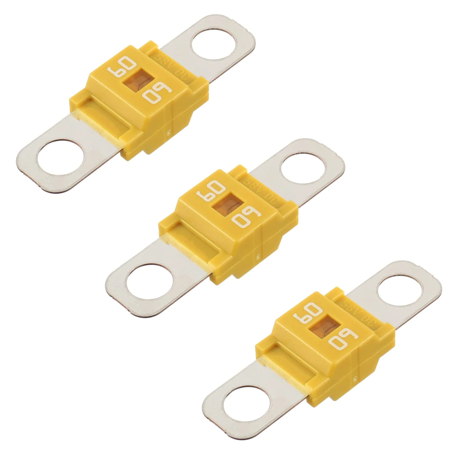 BOJACK AMI/Midi 60A High Current Fuse - Bolt-on Fuse 60 Amp for Cars, Trucks, Construction Vehicles, Buses, Caravans (Pack of 3)