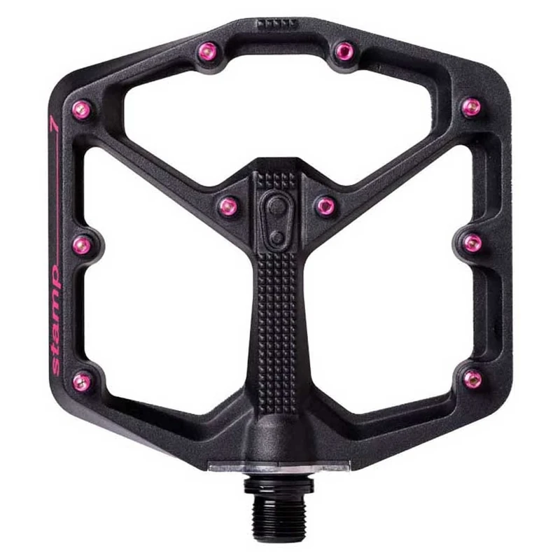 Crankbrothers Stamp 7 Mountain Bike Pedals, Size Large, Black/Pink