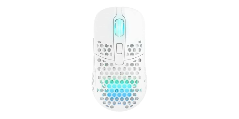 Xtrfy M42 - Wireless Gaming Mouse - Superlight and Optimised for E-Sports - with 2.4 GHz Radio and RGB Lighting - Adjustable Modular Housing with 2 Sizes included - Rechargeable, White