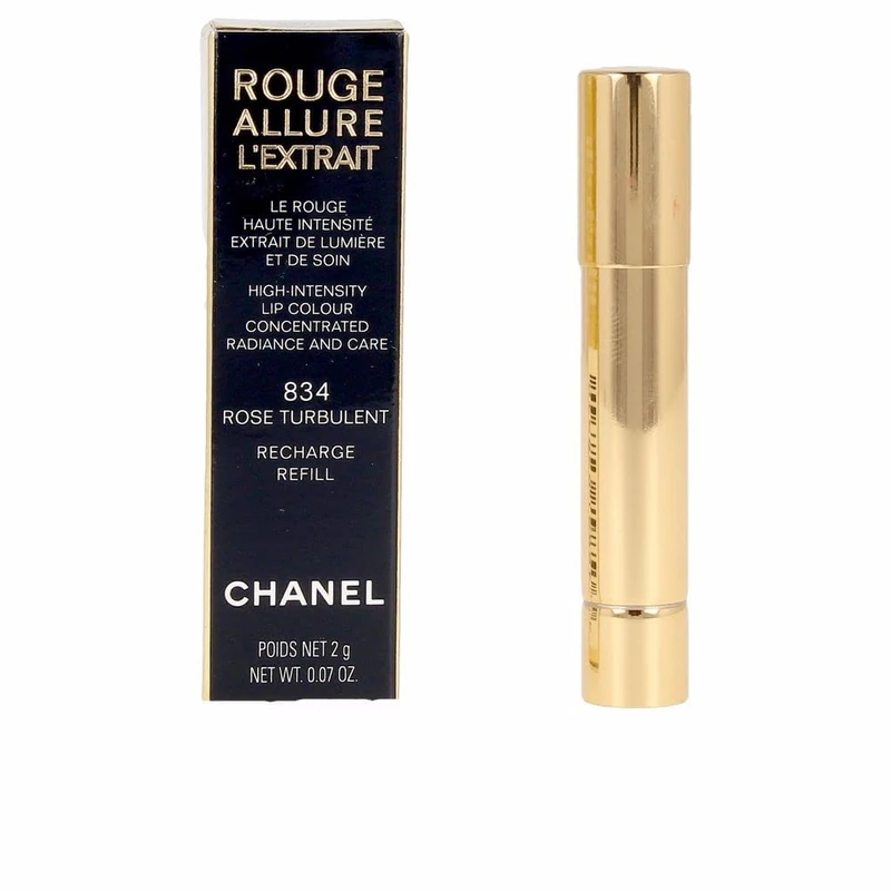 CHANEL 820-28340 Rouge Allure L'extrait Lipstick Recharge Rose Turbulent-834 for adults, designed for polished makeup and nail looks