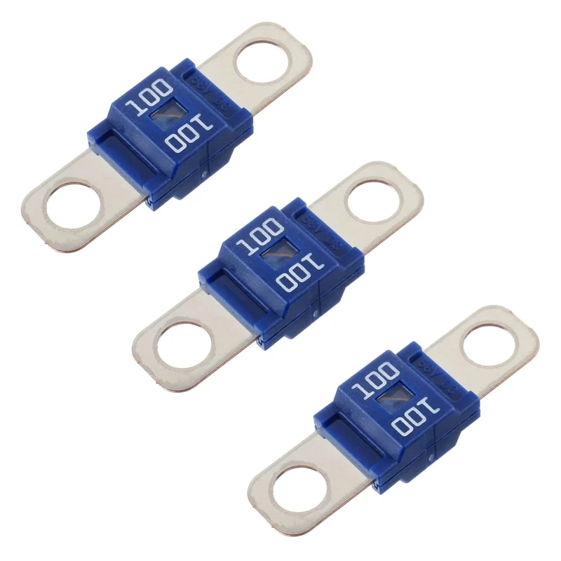 BOJACK AMI/Midi High Current 100A Fuse - Bolt-on Fuse 100 Amp for Cars, Trucks, Construction Vehicles, Buses, Caravans (Pack of 3)