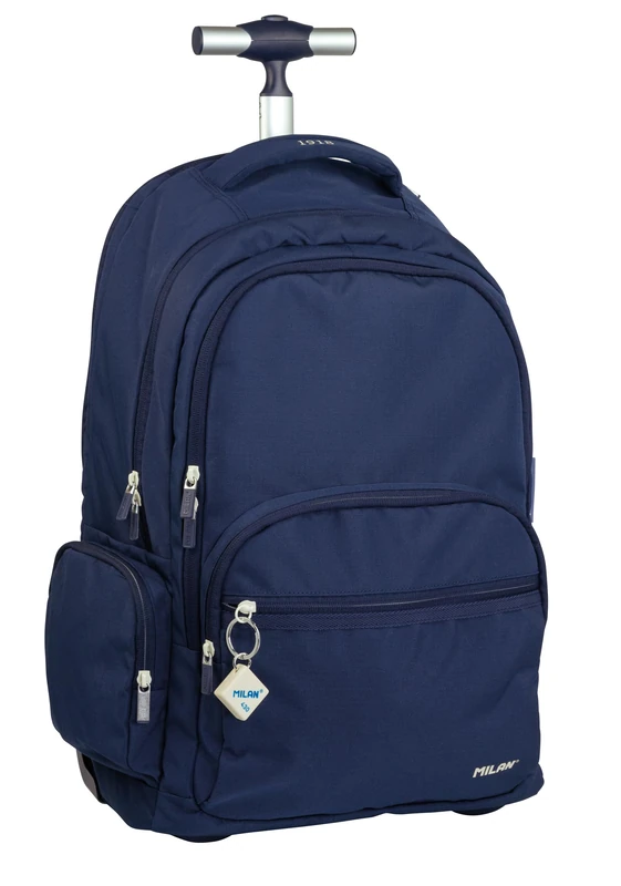 MILAN Backpack with wheels 6 zippers (25L) 1918 series navy (625601SNCB)