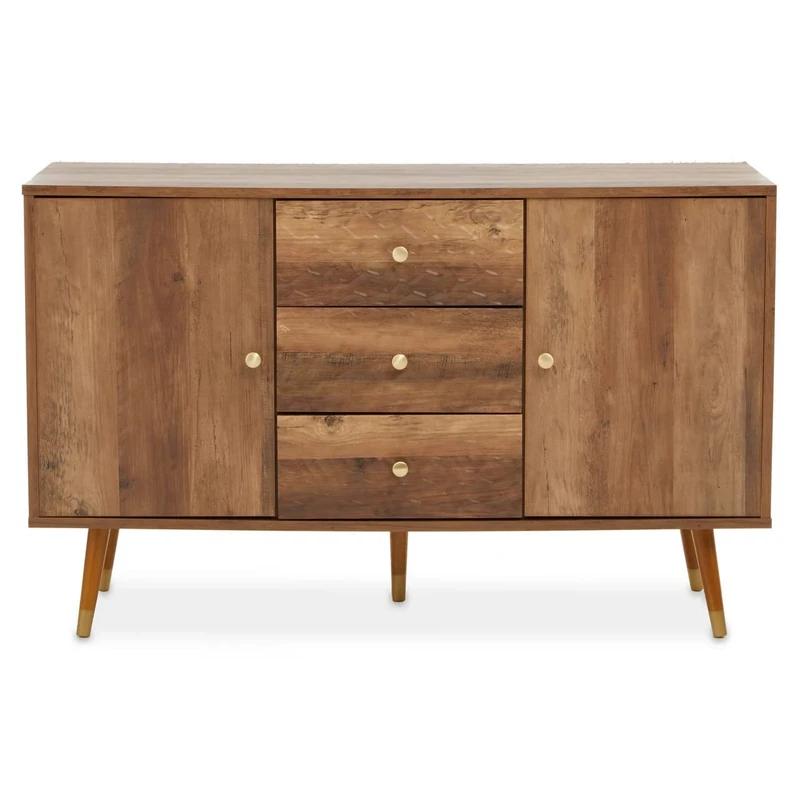 Premier Housewares Traditional Mid-century modern design Sideboard With Sturdy wooden legs And Ample storage solution/Contemporary / W114 x D39 x H70cm.