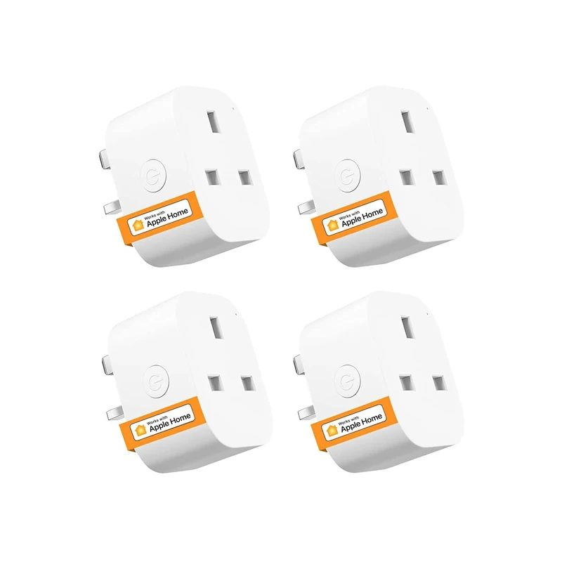 Smart Plug Works with Alexa, Apple HomeKit Siri, Google Home - Refoss Wifi Plug Alexa Smart Sockets Support App Remote Control, Voice Control, Timer, Offline Control, 13A, No Hub Required - 4 Pack
