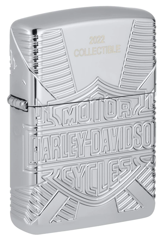 Zippo Windproof Lighter, Harley-Davidson Design – High Polished Chrome, MultiCut Epoxy Inlay – Refillable, Reusable, Windproof Design – Comes in Gift Box – Made in USA