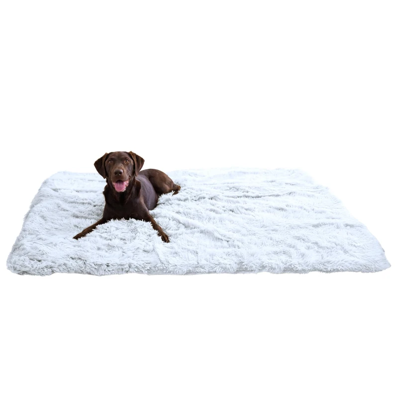 Best Friends by Sheri Calming Shag Dog Blanket with Non-Skid, Water Resistant Base, Frost Gray, 60" x 80"