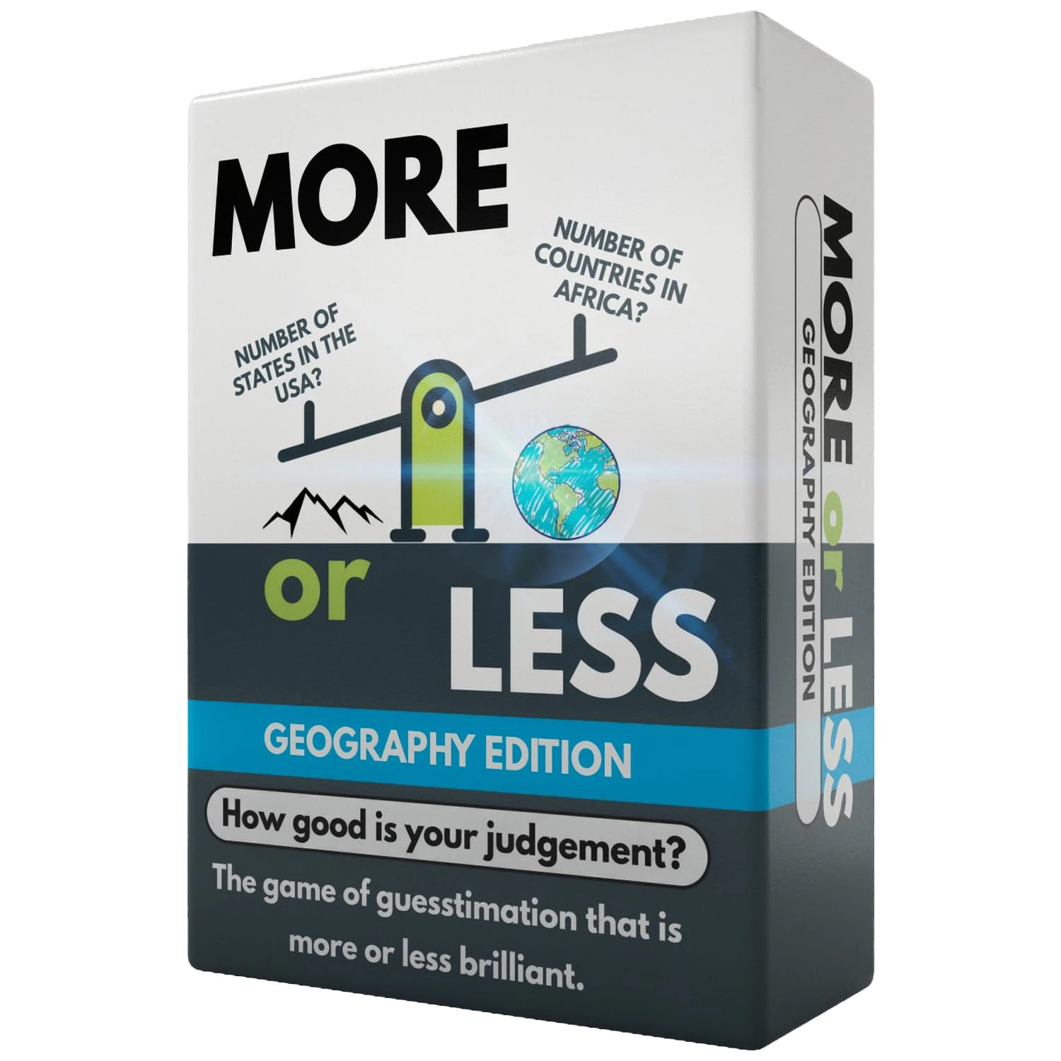 More or Less Geography Edition Card Game | 2 Players + | Travel & Pocket Card Game for Kids, Teens & Adults | Play Anywhere