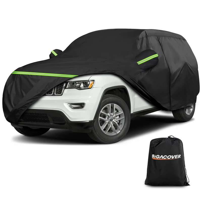 for Grand Cherokee WK Car Cover All Weather, Outdoor Full Car Covers Windproof Heavy Duty Waterproof Protection Compatible with 2011-2022 Jeep Grand Cherokee WK SUV