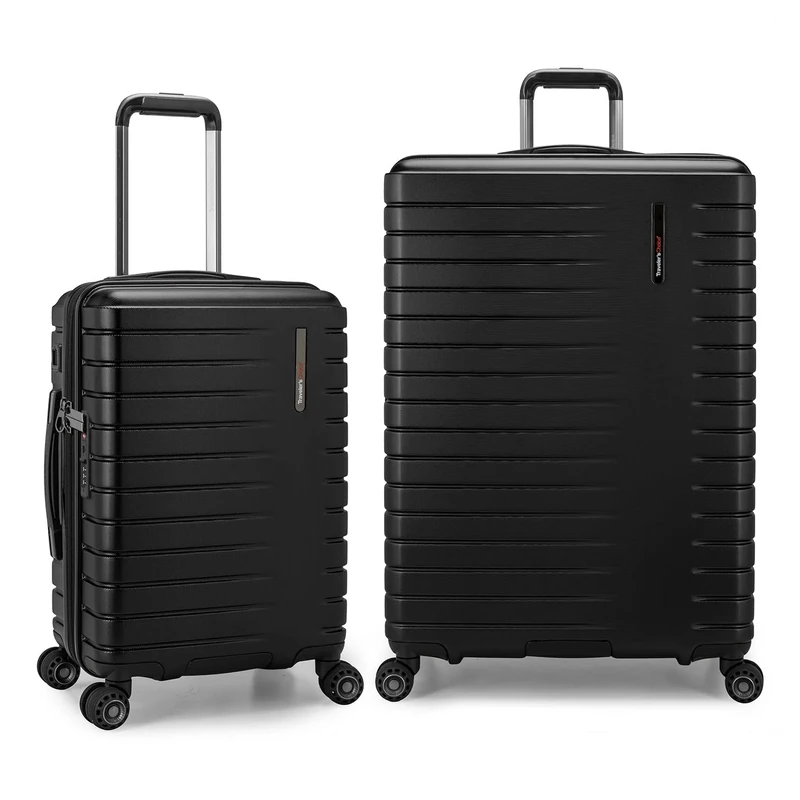 Traveler's Choice Archer Polycarbonate Hardside Spinner Luggage Set, Black, 2-Piece Set, Archer Polycarbonate Hardside Spinner Luggage Set