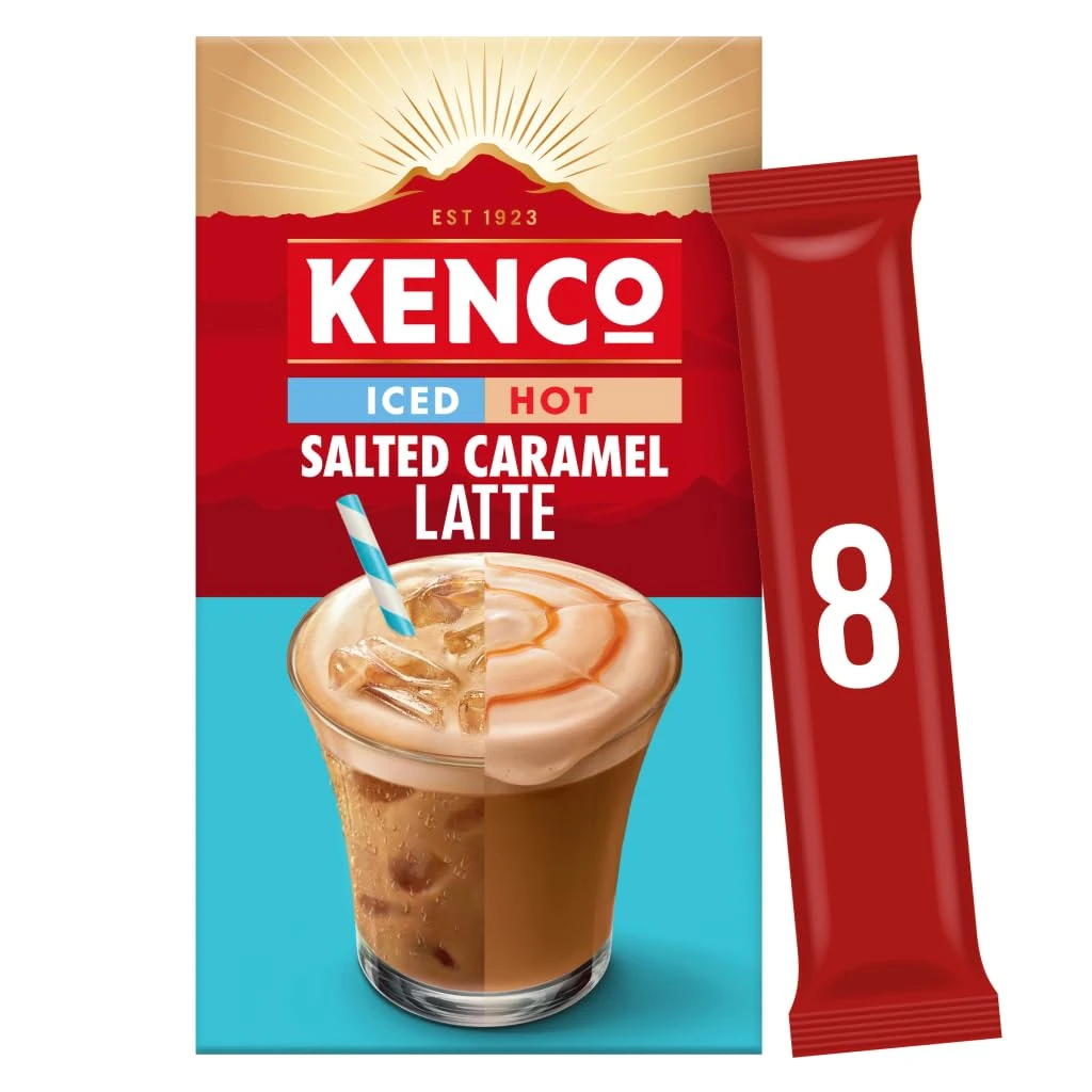 Kenco Iced Hot Salted Caramel Latte Coffee Sachets 8x20.3g 8ea