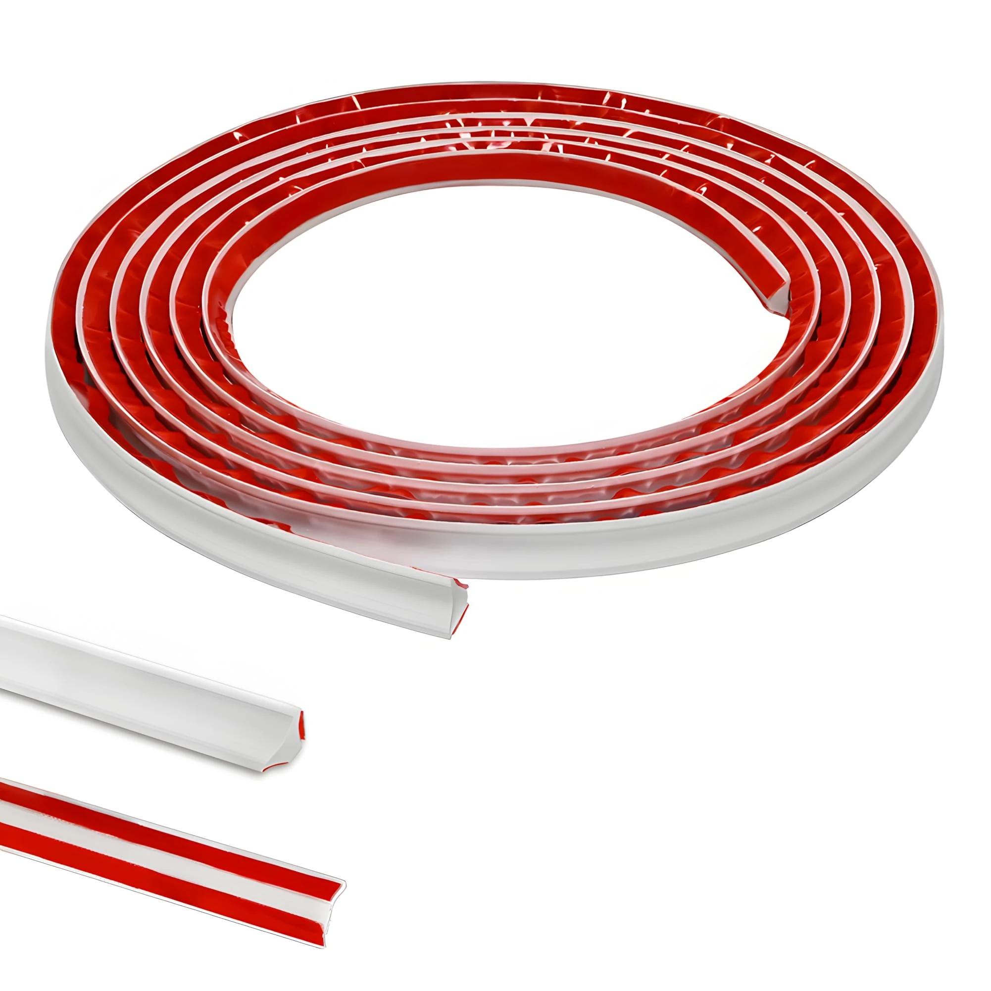 PVC Quadrant Trim,Flexible Laminate Beading Self Adhesive Plastic Wall Corner Edging Strip for Worktop Ceiling Floor,Caulk Moulding Skirting Board Trim(3 Meters,12mm*6mm)