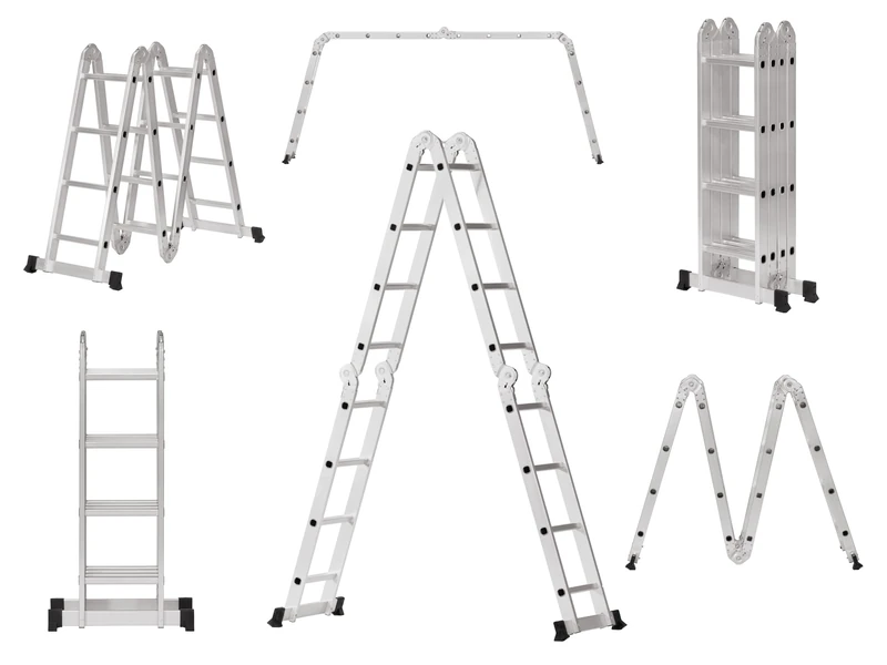 The Workplace Depot Multi-Purpose Ladder – Lightweight Aluminium, 150kg Capacity, Foldable, 4810mm Extended Height, Anti-Slip Feet, Ideal for Home, Office, DIY & Professional Use