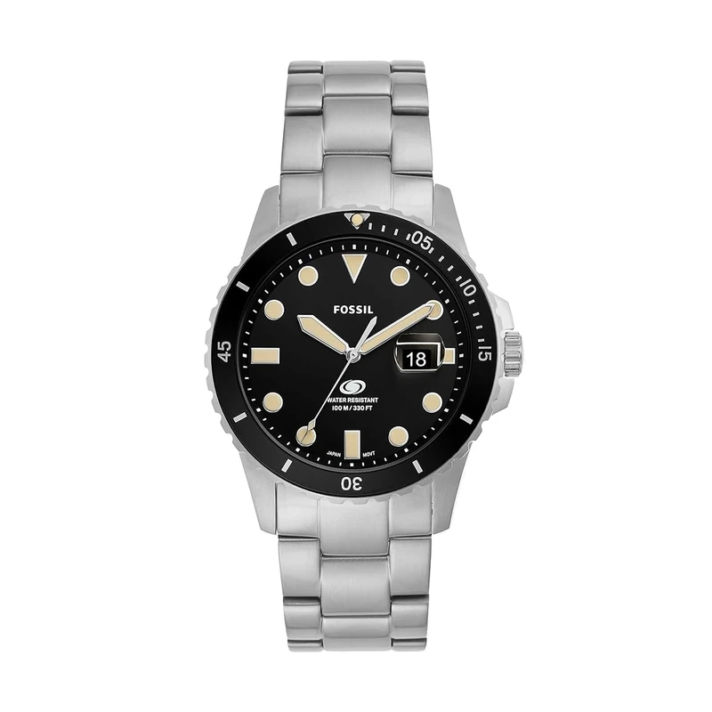 Fossil Watch for Men Fossil Blue, Quartz Movement, 42 mm Silver Stainless Steel Case with a Stainless Steel Strap, FS5952