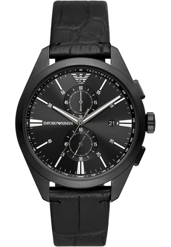 Emporio Armani Watch for Men, Chronograph Movement, 43 mm na Stainless Steel Case with a Pro-Planet Leather Strap, AR11483