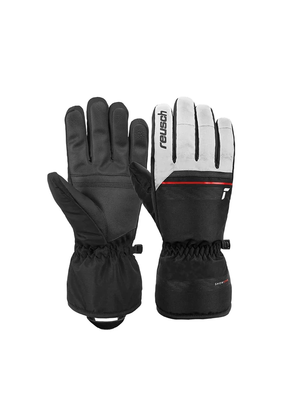 Reusch Men's Snow King Windproof and Extra Breathable Unisex Winter Gloves Finger Gloves Snow Gloves Ski Gloves Men Women White/Red/Black, 9.5