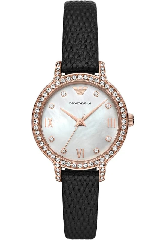 Emporio Armani Watch for Women, Three Hand Date Movement, 32 mm na Stainless Steel Case with a Pro-Planet Leather Strap, AR11485