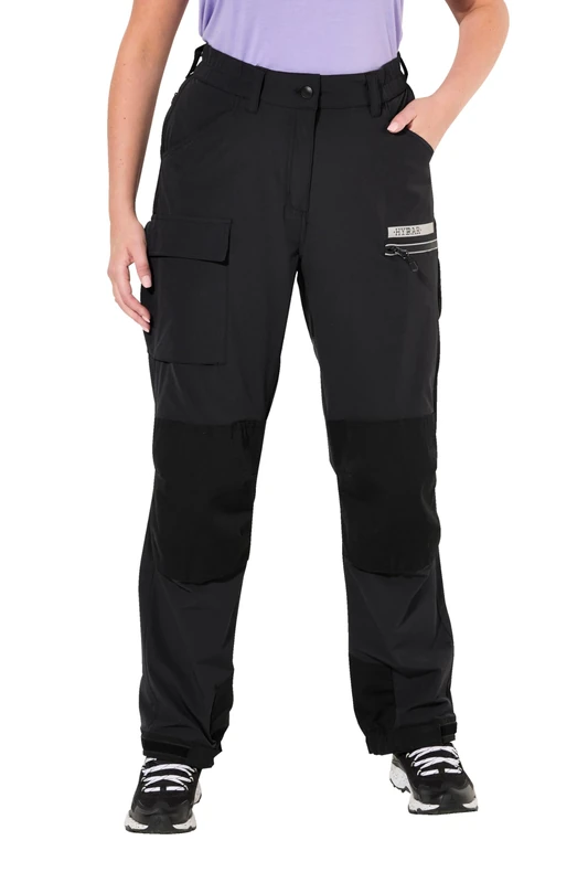 Ulla Popken Women's Multifunctional Hybrid Trekking Pants, Schwarz, 42W / 32L