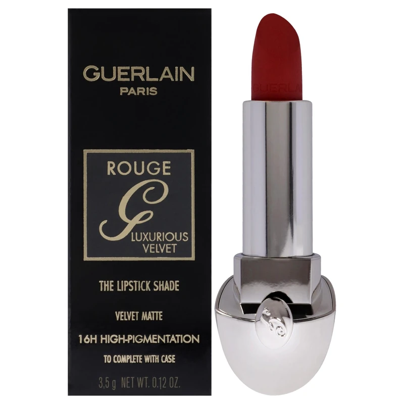 Rouge G Luxurious Velvet Matte Lipstick - 214 Flame Red by Guerlain for Women - 0.12 oz Lipstick