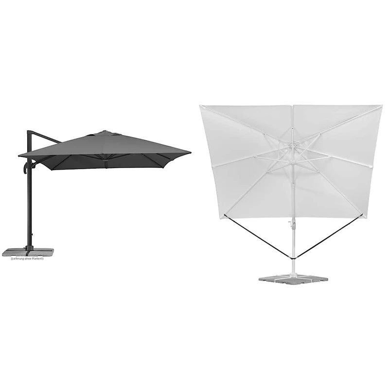 Schneider - Umbrella Rhodos Grande Cantilever Parasol Anthracite Approx. 400 x 300 cm & 313-00 Free Pole Umbrella Safety Guard, Anthracite, 273 x 2 x 0.2 cm