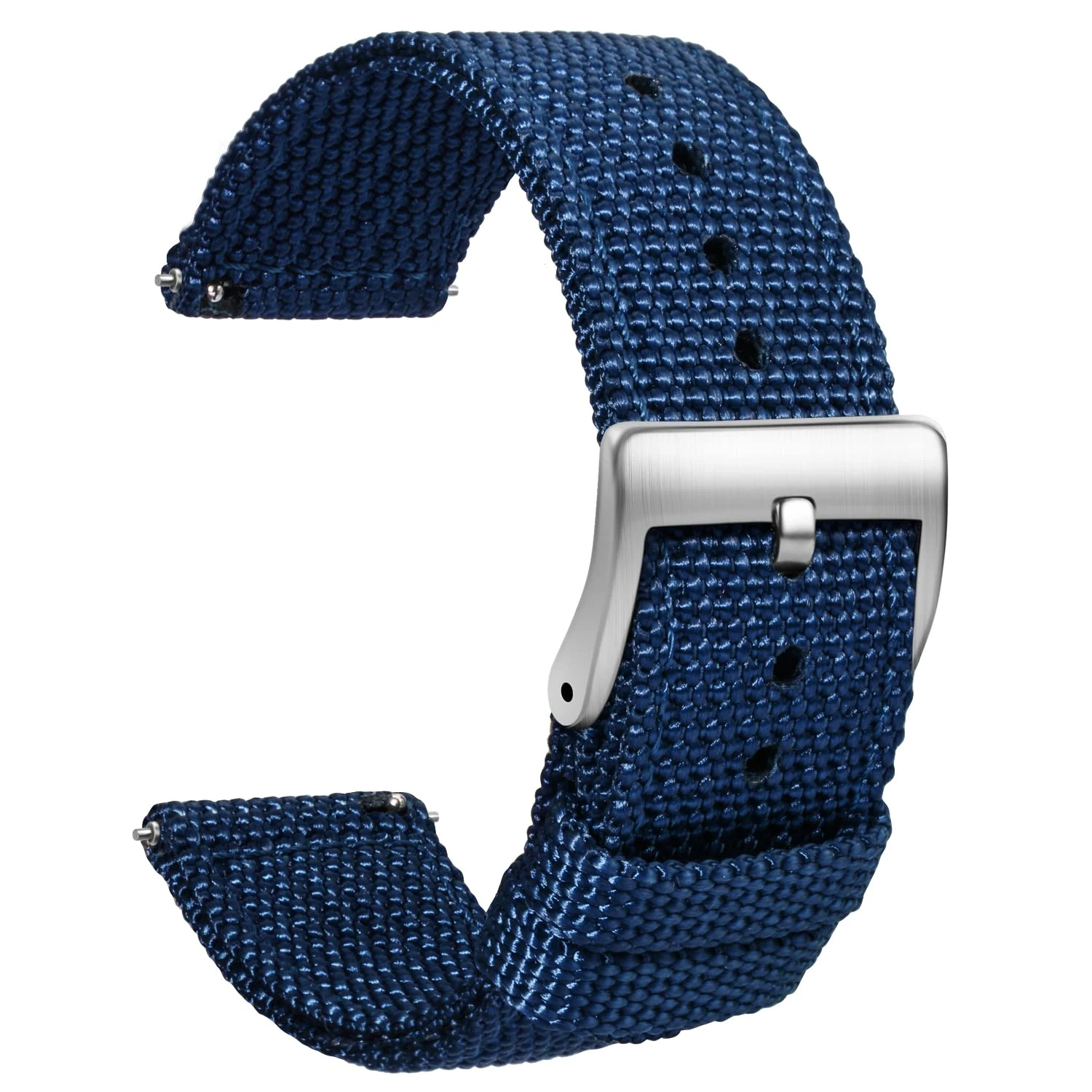 TStrap Nylon Watch Strap 18mm - Quick Release Watch Band Soft Blue - Canvas Military Wtach Bands for Men Ladies – for Smart Watch Bracelet Replacement with Clasp - 18mm, 20mm, 22mm 24mm