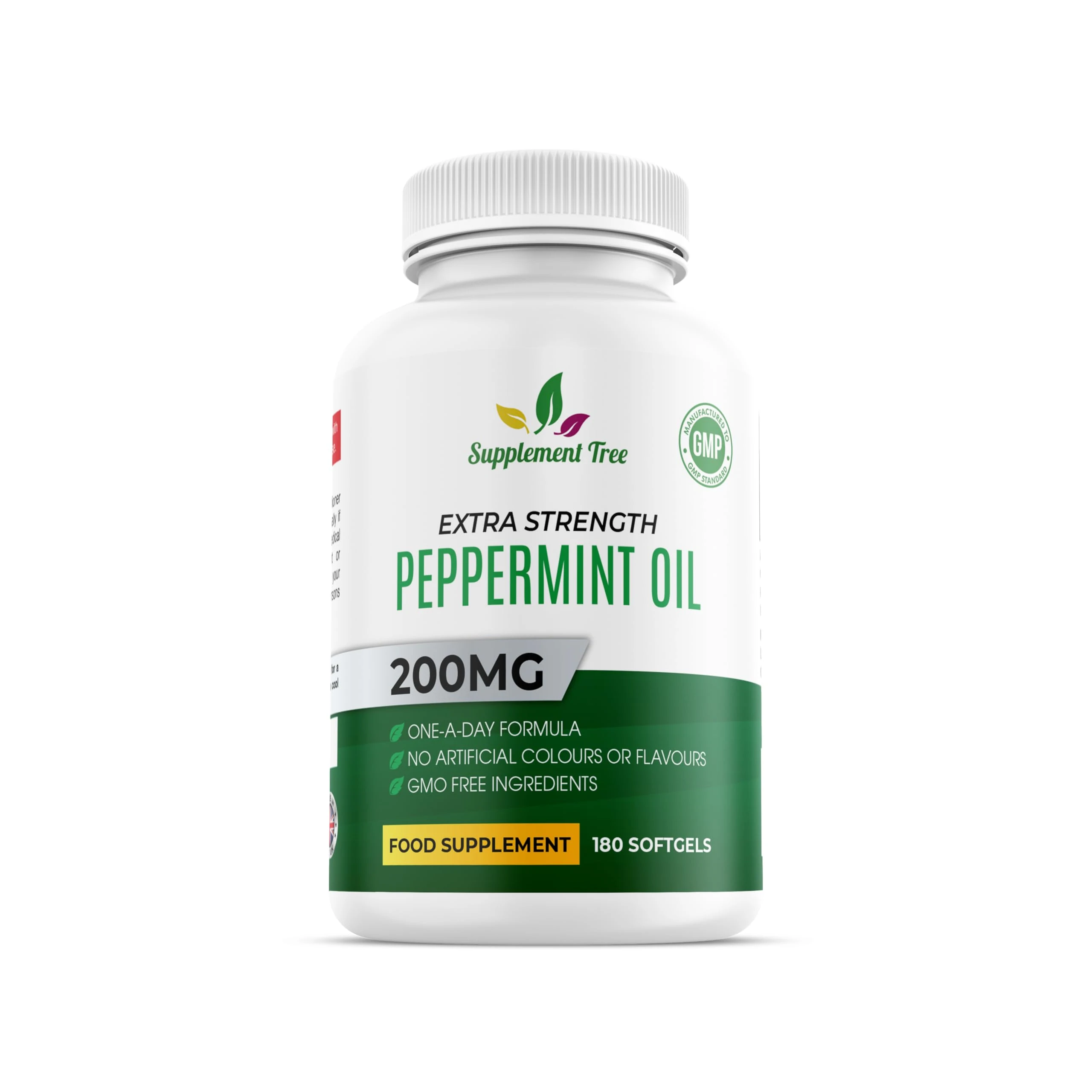 Peppermint Oil Capsule Softgels - 200mg High Strength 180 Softgels (6 Months Supply) - Natural Oil of Peppermint Supplement - UK Manufactured, Non-GMO
