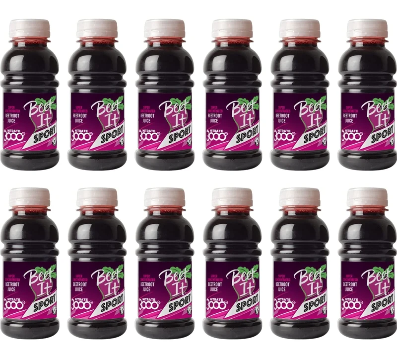 Beet It Sport Nitrate 3000 – Super Concentrated Beetroot Juice - Boost Nitric Oxide and Athletic Endurance Performance (Pack of 12 bottles = 90 Shots) - Pre Workout