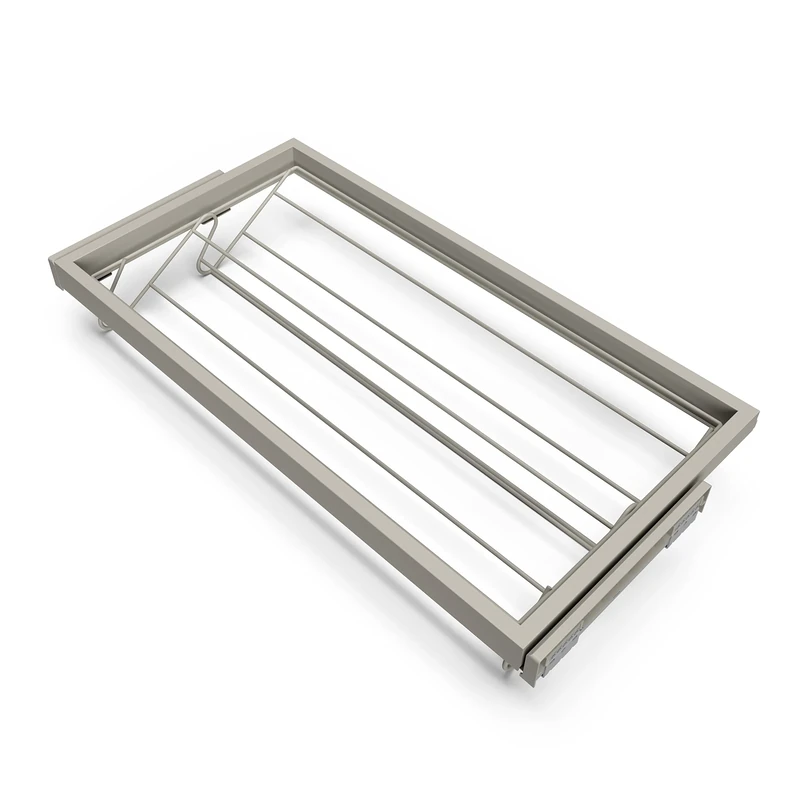 Emuca - Kit of shoe drawer and rack with soft-close slide for closets, adjustable, module 900mm, Stone grey painted