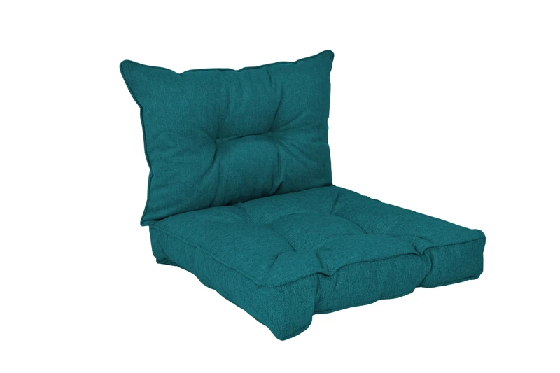 POKAR Garden Patio Chair Rattan Outdoor Cushion Sofa Pallet Set of 2: Seat 50x50x10 cm + Back 50x40x10 cm, Dark Green