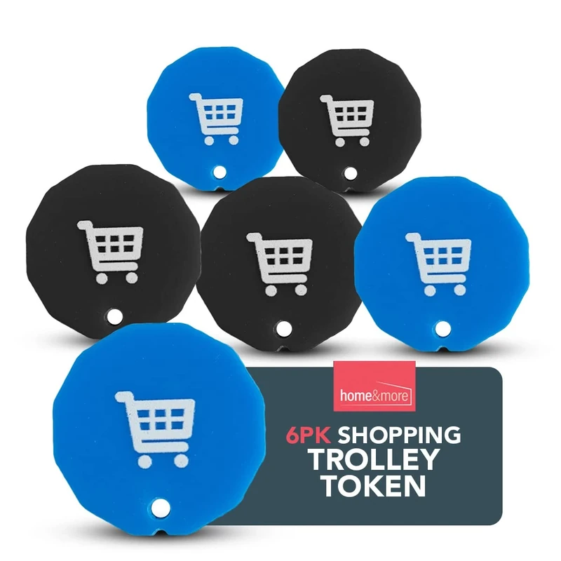 SOL 6pk Acrylic Shopping Trolley Tokens - Lightweight Pound Coin - Image 1