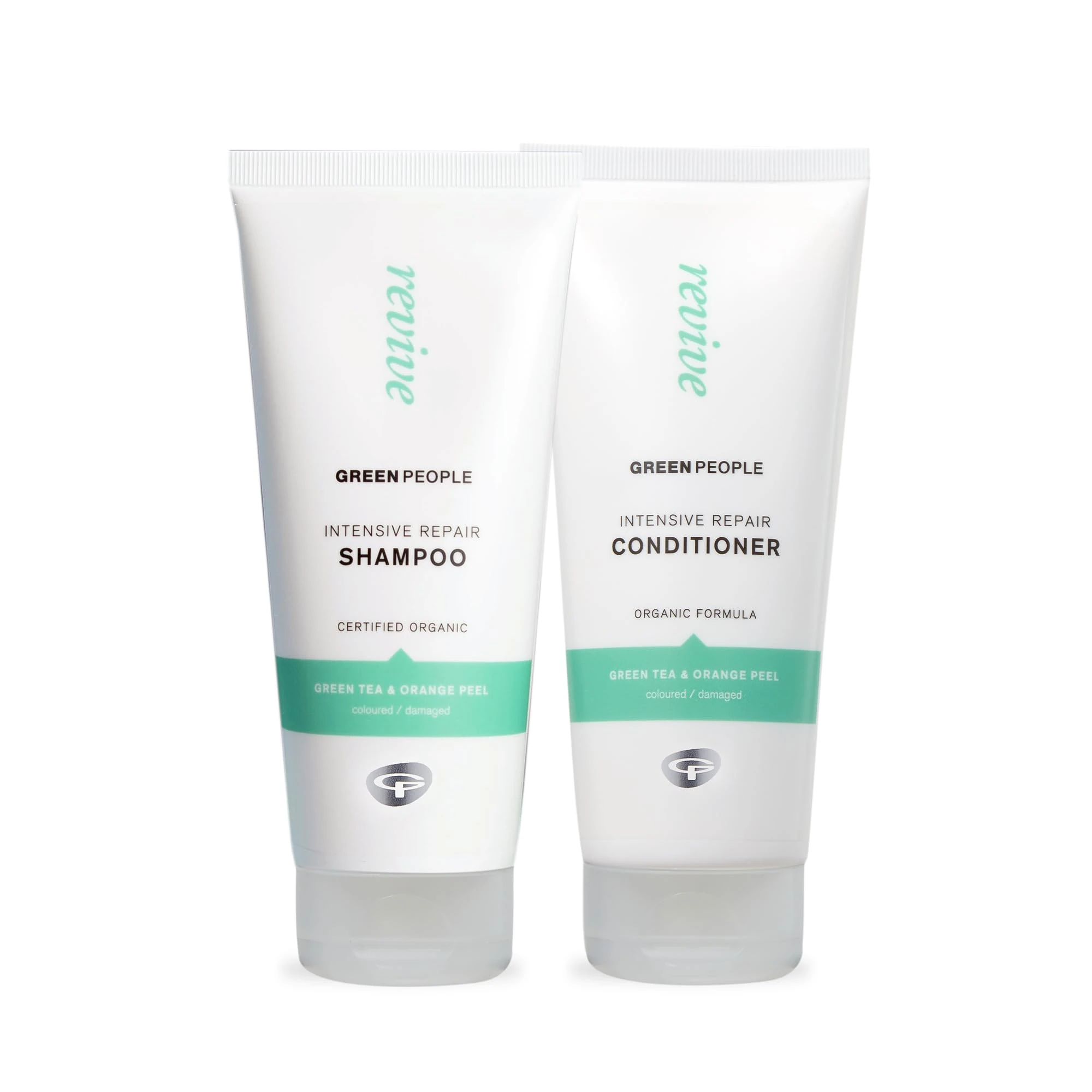 Green People Intensive Care Hair Shampoo (200ml) and Conditioner (200ml) Bundle, Certified organic ingredients, Green Tea and Orange Peel, Vegan and Cruelty free