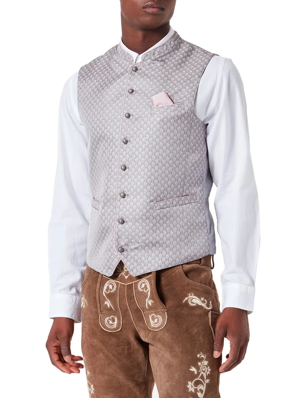 Bergfeuer Men's Manilo Traditional Waistcoat, Gray, 50