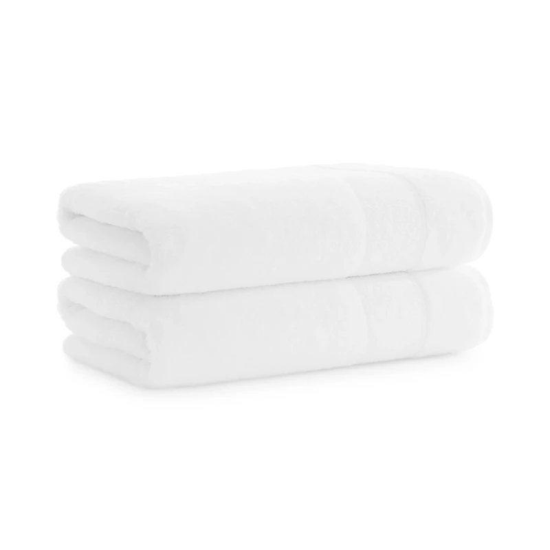 Aston & Arden Turkish Bath Towels - (Set of 2) Ringspun Cotton Thick and Soft Absorbent Luxury Hotel and Spa Bathroom Towel, Heavyweight 600 GSM, 30 x 60 in, White