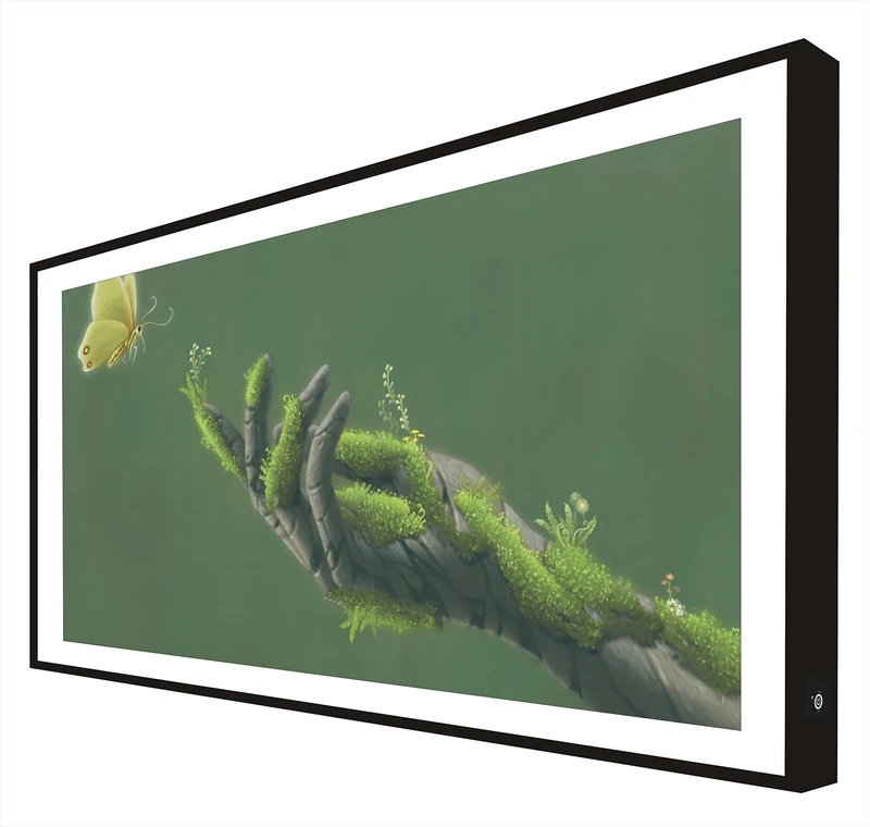 Frame with Black Lacquered Wood Frame Backlit Nature