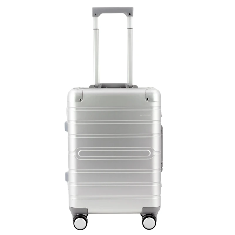 Alumaxx Gravity 4-Wheel Cabin Suitcase 55 cm, Silver, ca. 56 x 37 x 21 cm, Gravity Aluminium Travel Trolley Silver