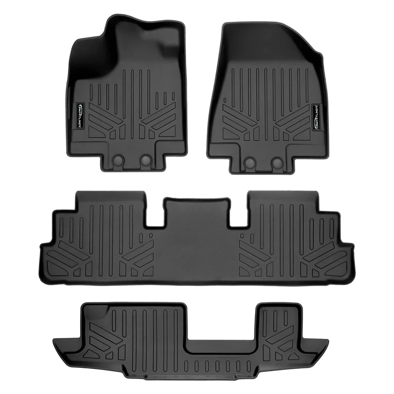 SMARTLINER Custom Fit Floor Mats 3 Row Liner Set Black Compatible with 2022-2023 Nissan Pathfinder (8 Passenger Models Only)