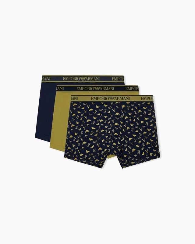 Emporio Armani Men's CORE LOGOBAND 3-PACK BOXER Blue M