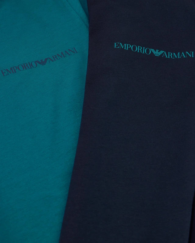 Emporio Armani Men's CORE Logoband 2-Pack Crew Neck T-Shirt Blue S