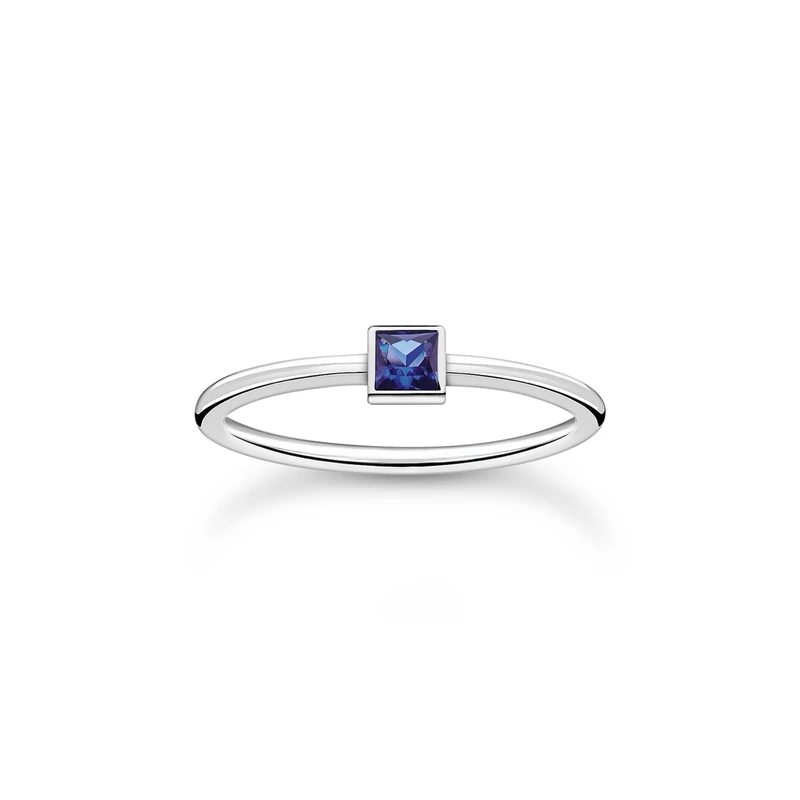 Thomas Sabo ring with blue stone 925 sterling silver TR2395-699-32-48