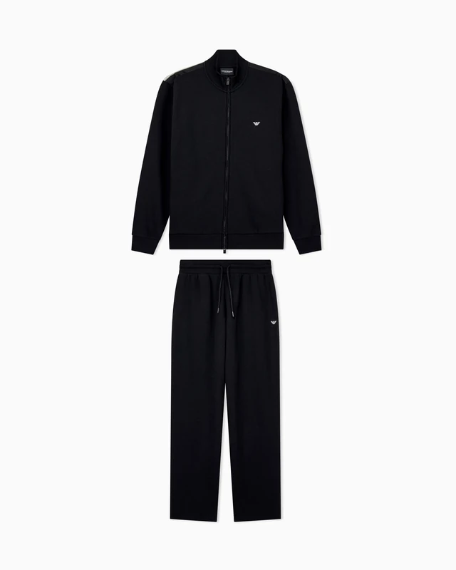 Emporio Armani Men's BASIC TERRY FULL ZIP TRACKSUIT SET Black S