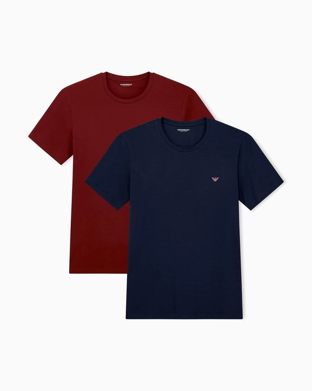 Emporio Armani Men's Endurance 2-Pack Crew Neck T-Shirt Blue L