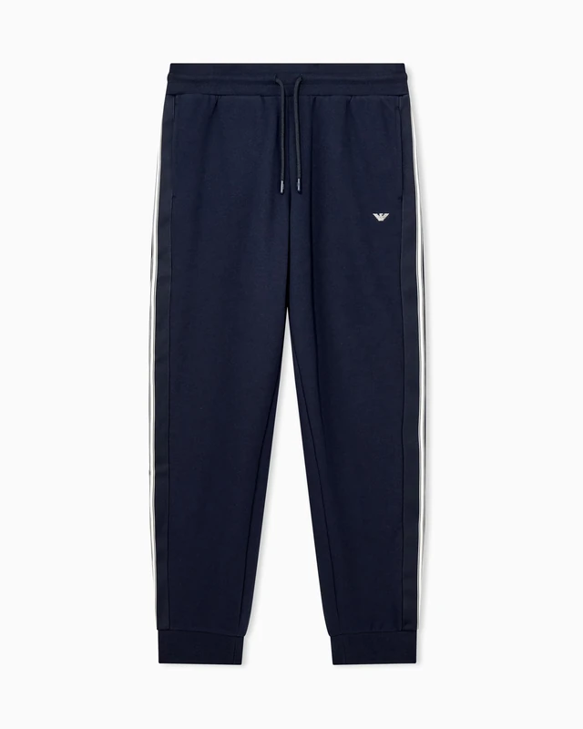 Emporio Armani Men's Basic Terry Pants with Cuffs Blue S