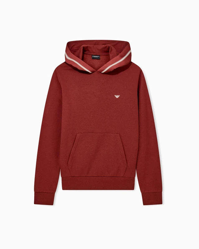 Emporio Armani Men's Basic Terry Hoodie Sweatshirt Red L