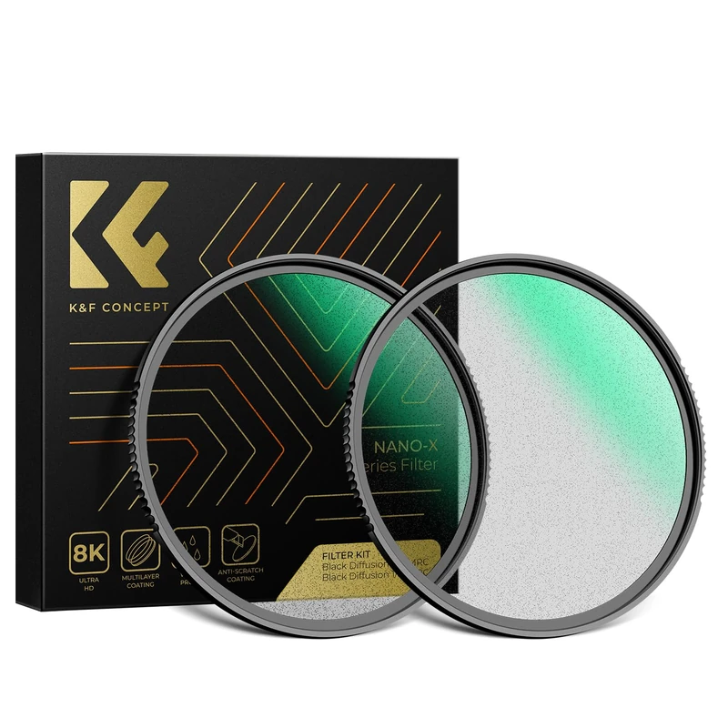 K&F CONCEPT 49mm Black Mist 1/4 1/8 Filters Set Soft Glow Diffusion Lens Filters Multi-Coated Effect Filters for Camera Lens (Nano-X Series)