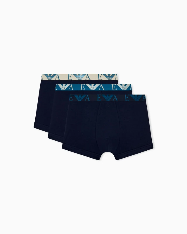 Emporio Armani Men's BOLD MONOGRAM 3-PACK TRUNK Blue XL - Image 1