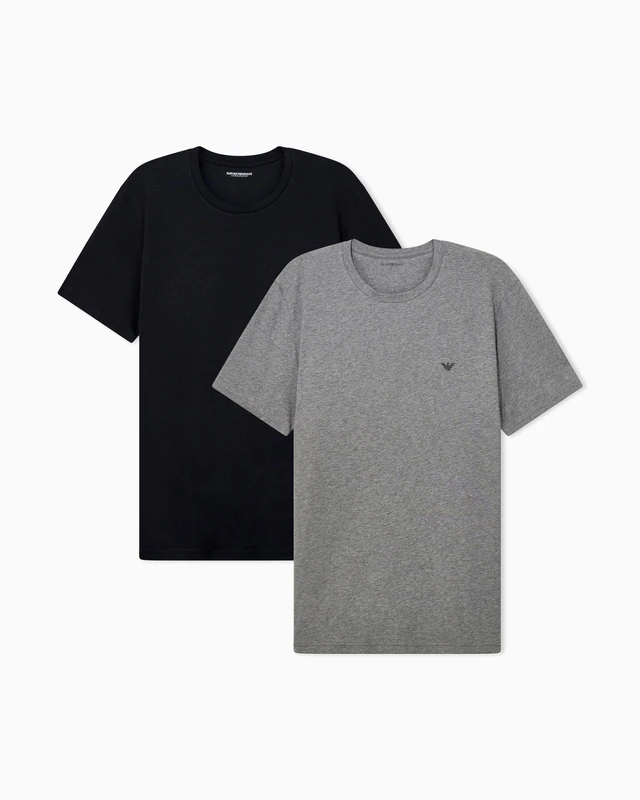 Emporio Armani Men's Endurance 2-Pack Crew Neck T-Shirt Grey XL