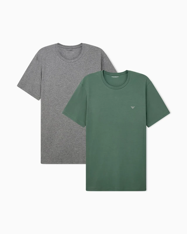 Emporio Armani Men's Endurance 2-Pack Crew Neck T-Shirt Green L