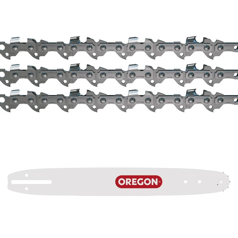 Oregon 3-Pack Saw Chain and 1 Guide bar - 3/8" Low Profile, 0.43 inch (1.1mm), 52 Drive Links & 14 Inch (35cm) A041 Mount bar for Bosch, Makita, Karcher, Worx and More