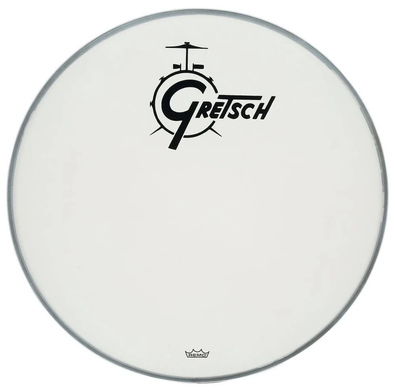 Gretsch Drumhead - Bass Drum Resonant Head - Ambassador - white coated - 24" - Logo centred - GRDHCW24