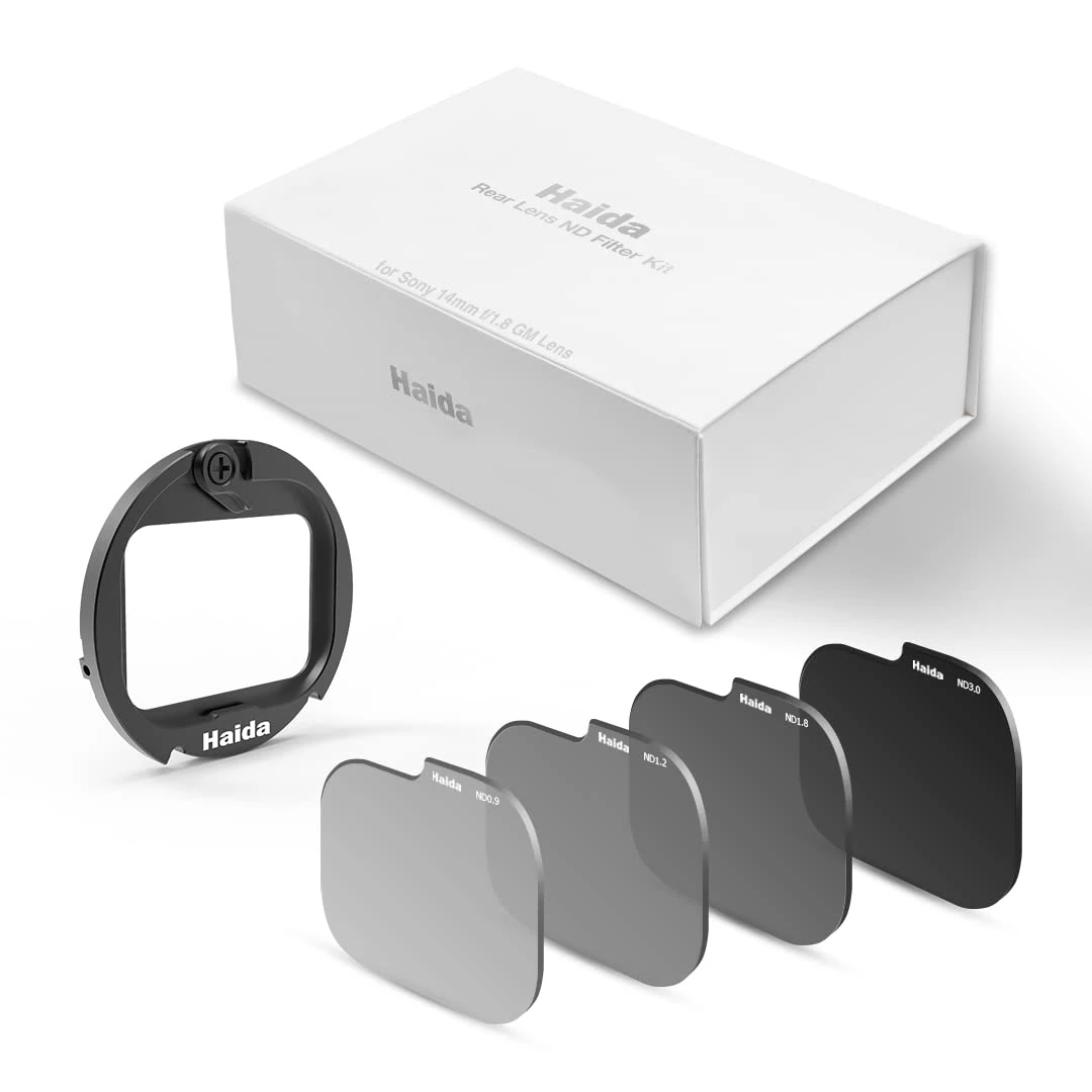 Haida Rear Lens ND8 ND16 ND64 ND1000 Filter Kit with Adapter Ring Nano Coating Neutral Density Filter Set for Sony 14mm f/1.8 GM Lens